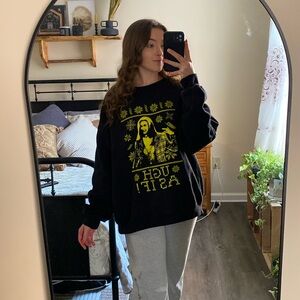 Gildan “Ugh As If!” Clueless Graphic Black Sweatshirt — Women’s XL